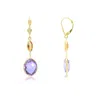 The Lovery Amethyst And Citrine Drop Dangle Earrings In Green