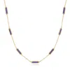The Lovery Amethyst Bar Chain Necklace In Green