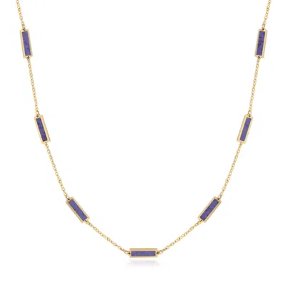 The Lovery Amethyst Bar Chain Necklace In Green