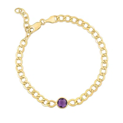 The Lovery Amethyst Curb Bracelet In Green