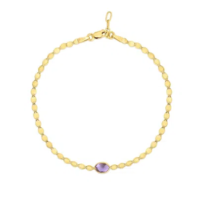 The Lovery Amethyst Disco Chain Bracelet In Gold