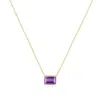 The Lovery Amethyst Emerald Cut Single Bezel Necklace