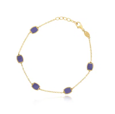The Lovery Amethyst Icon Bracelet In Purple