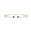 The Lovery Amethyst Open Cuff Bangle In Green