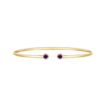 The Lovery Amethyst Open Cuff Bangle In Green