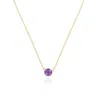 The Lovery Amethyst Single Bezel Necklace In Green
