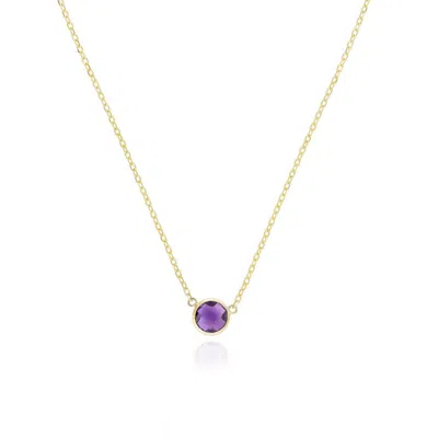 The Lovery Amethyst Single Bezel Necklace In Green
