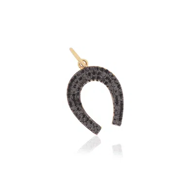The Lovery Black Diamond Horseshoe Charm In Multi