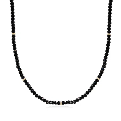 The Lovery Black Spinel Bead Necklace In Transparent