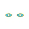 The Lovery Blue Enamel Evil Eye Stud Earrings In Multi