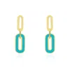 The Lovery Blue Enamel Paperclip Link Earrings In Multi