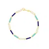 The Lovery Blue Mixed Bar Bracelet In Multi