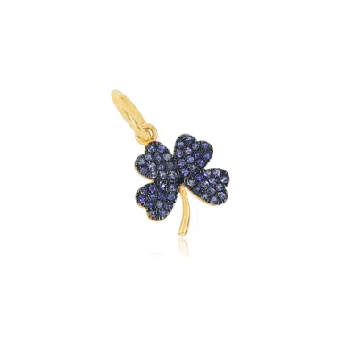 The Lovery Blue Sapphire Clover Charm In Multi