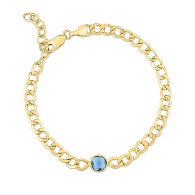 The Lovery Blue Topaz Curb Bracelet In Multi