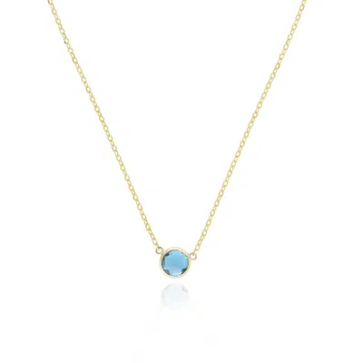 The Lovery Blue Topaz Single Bezel Necklace