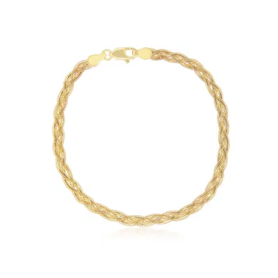 The Lovery Braided Matte Gold Bracelet In Multi