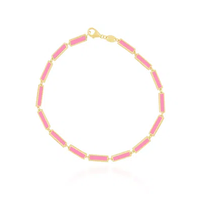 The Lovery Bubblegum Pink Bar Bracelet In Multi