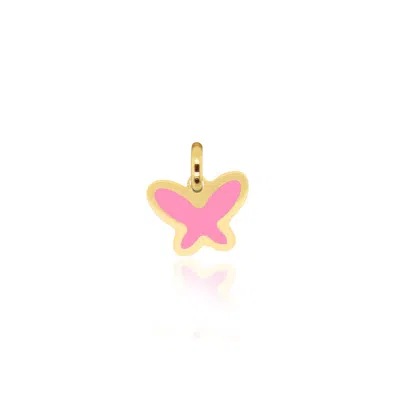 The Lovery Bubblegum Pink Butterfly Charm 15mm In Multi