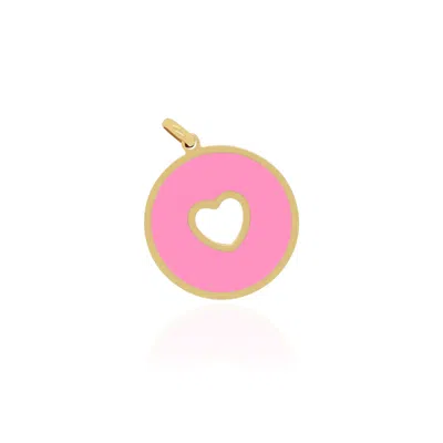 The Lovery Bubblegum Pink Donut Heart Charm In Multi
