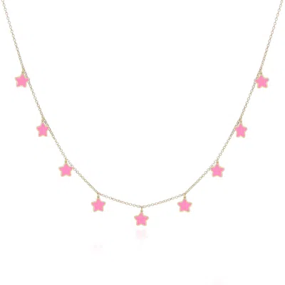 The Lovery Bubblegum Pink Star Dangle Necklace