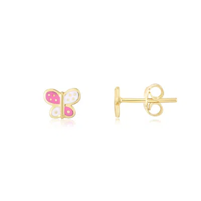 The Lovery Butterfly Enamel Stud Earrings In Multi