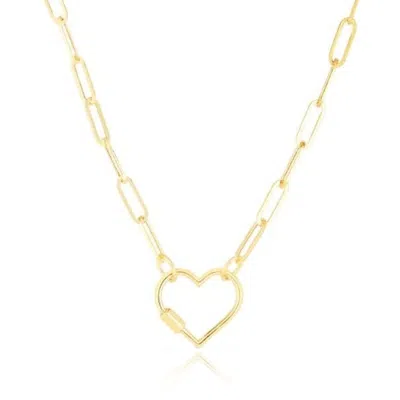 The Lovery Carabiner Heart Charm Holder Necklace In Multi