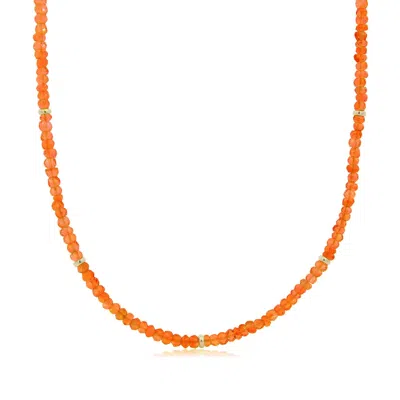 The Lovery Carnelian Bead Necklace In Red