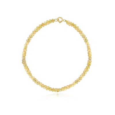 The Lovery Citrine Bead Bracelet In Yellow