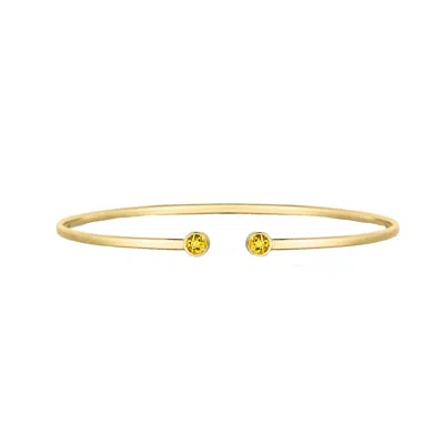 The Lovery Citrine Open Cuff Bangle In Gold
