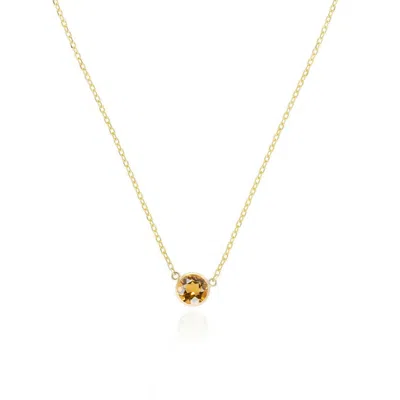 The Lovery Citrine Single Bezel Necklace In Gold
