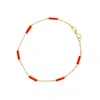 The Lovery Coral Bar Chain Bracelet In Pink