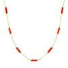 The Lovery Coral Bar Chain Necklace In Pink