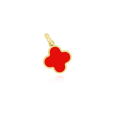 The Lovery Coral Clover Charm 10 Millimeters In Red