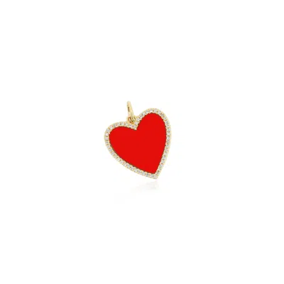 The Lovery Coral Diamond Halo Heart Charm In Blue