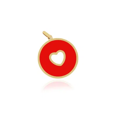 The Lovery Coral Donut Heart Charm In Pink