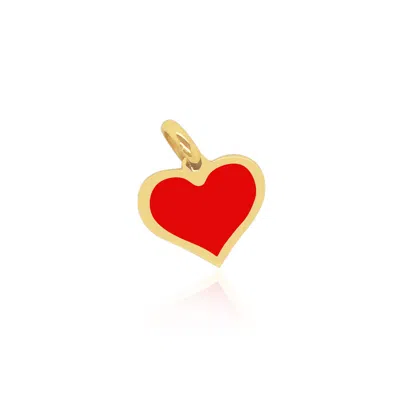 The Lovery Coral Heart Charm 10mm In Pink