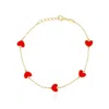 The Lovery Coral Heart Station Bracelet In Pink