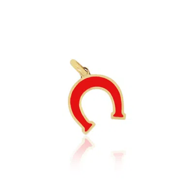 The Lovery Coral Horseshoe Charm 9mm
