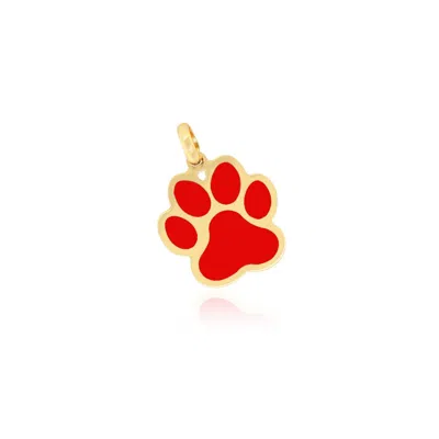 The Lovery Coral Paw Charm In Red