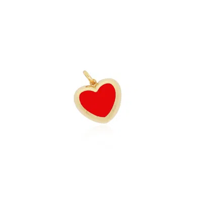 The Lovery Coral Puffy Heart Charm In Pink