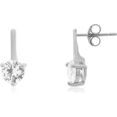The Lovery Cz Round Drop Earrings In Sterling Silver