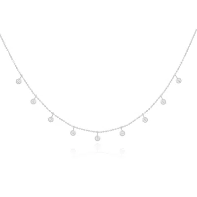 The Lovery Dangle Diamond Bezel Necklace In Blue