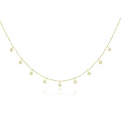 The Lovery Dangle Diamond Bezel Necklace In Blue