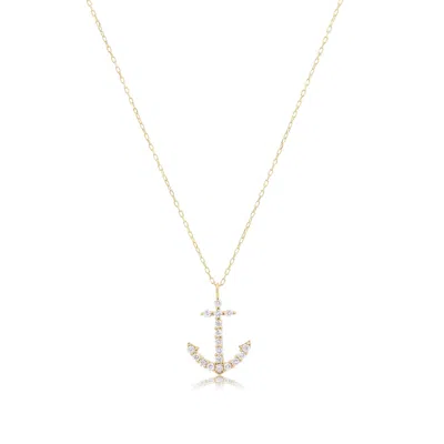 The Lovery Diamond Anchor Necklace In Gold