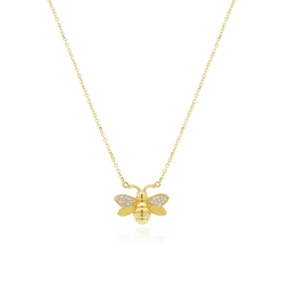The Lovery Diamond Bee Necklace In Blue