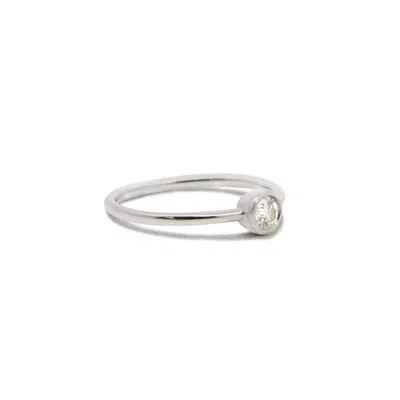 The Lovery Diamond Bezel Ring In Silver
