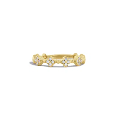 The Lovery Diamond Clover Band In Gold