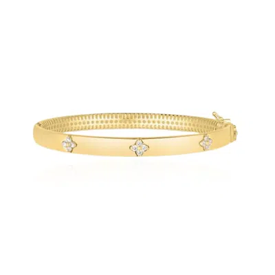 The Lovery Diamond Clover Bangle In Blue