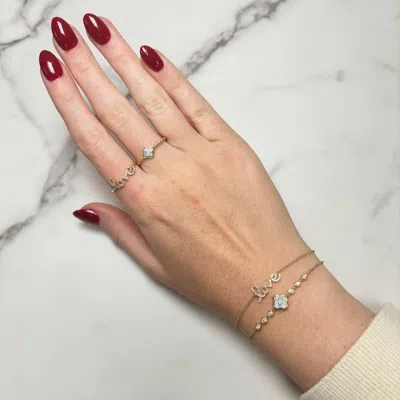 The Lovery Diamond Clover Bezel Station Bracelet In Blue