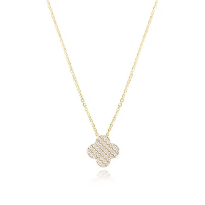 The Lovery Diamond Clover Necklace In Blue